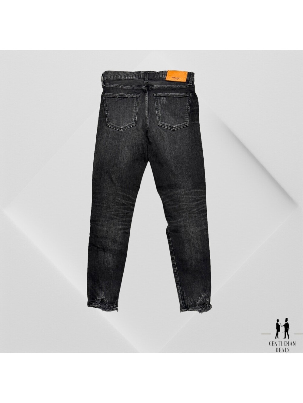 Moussy Womens Distressed Denim High Rise Straight Leg Jeans Japan Black 26x 25